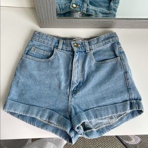 American Apparel High Waisted Denim Shorts